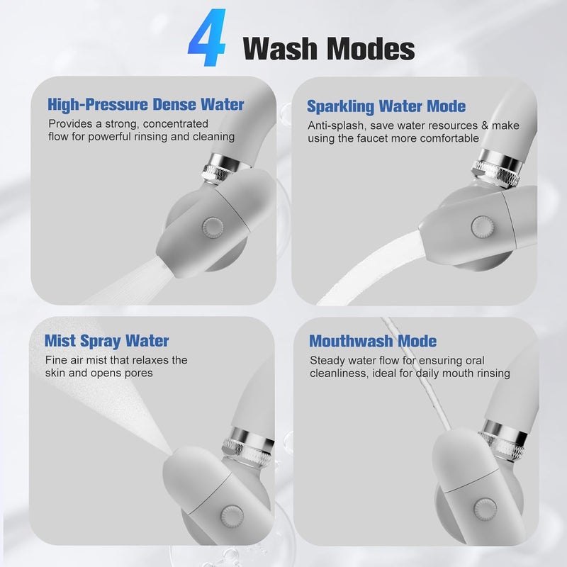 HILLIEN 4 Modes Multifunctional Kitchen & Bathroom Water Filter for Sink Faucet with 2pcs Replacement Filters - 99.9% Chlorine Removal - Skin Hydration in 2 Weeks-Compatible with Most of Faucet - Image 3